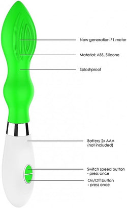 Astraea Silicone 10 Speed Vibrator Neon Green