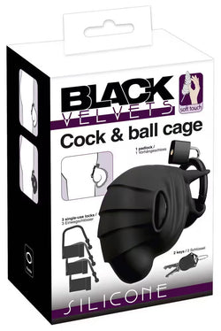 Black Velvet Cock & Ball Cage