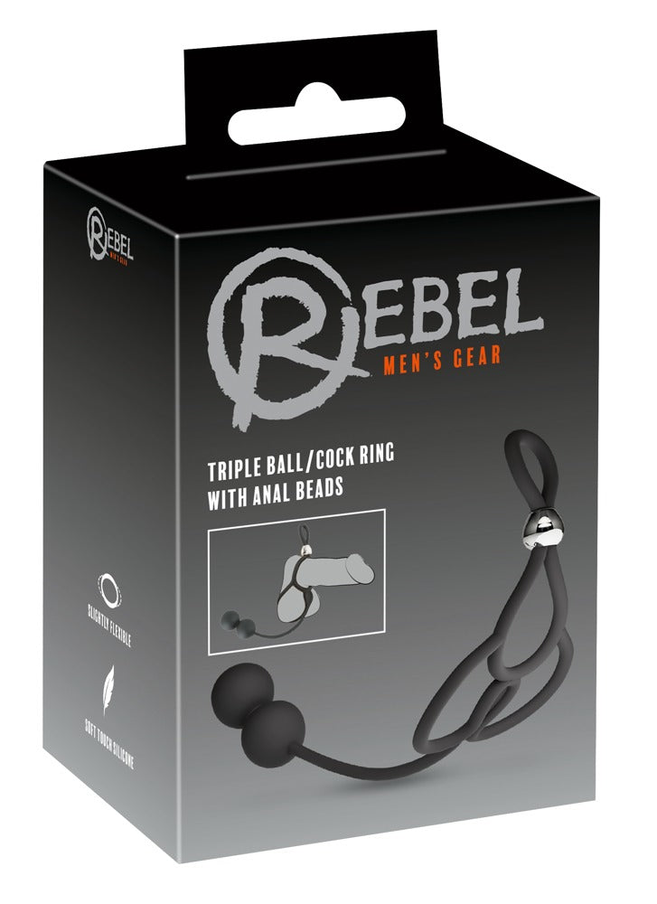 Rebel Triple Ball/Cock Ring Anal Beads