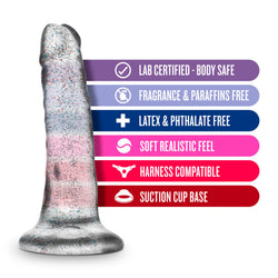 Naturally Yours Glitter Dong Clear 5.5"