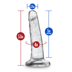 Naturally Yours Glitter Dong Clear 5.5"