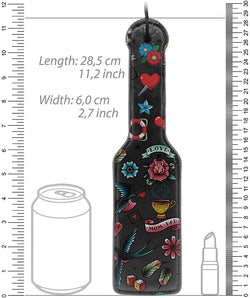 Ouch! Tattoo Style Printed Paddle Black