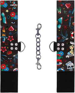 Ouch! Tattoo Print Velcro Handcuffs