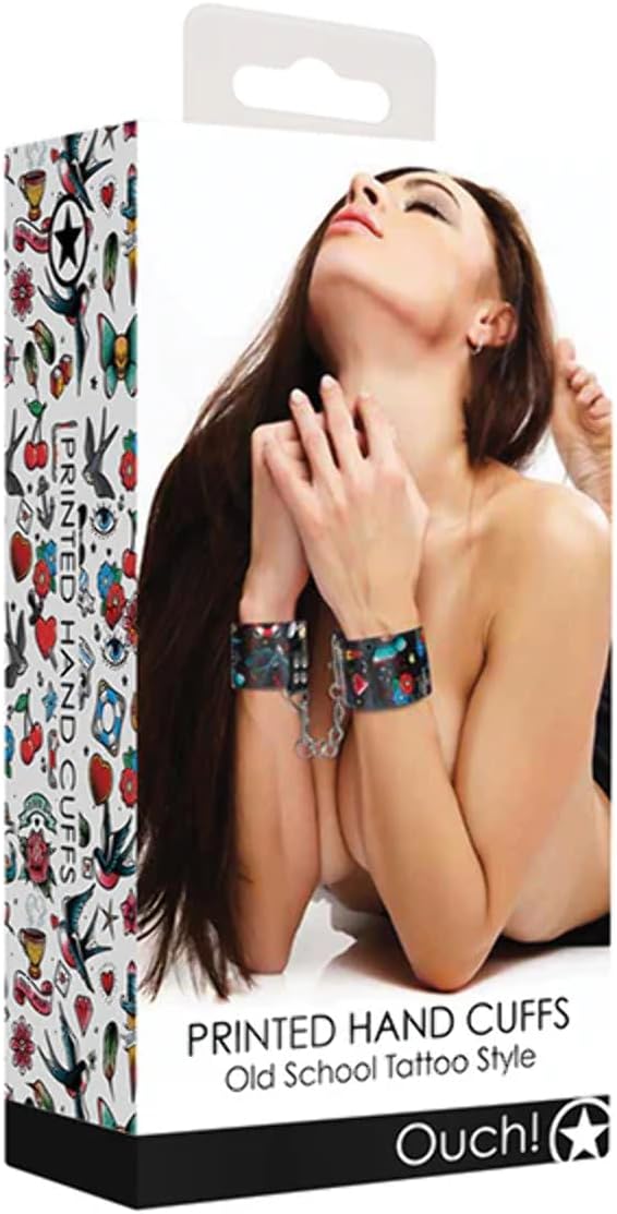 Ouch! Tattoo Print Velcro Handcuffs