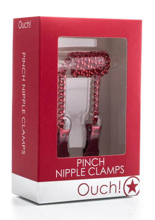Ouch! Pinch Nipple Clamps Red