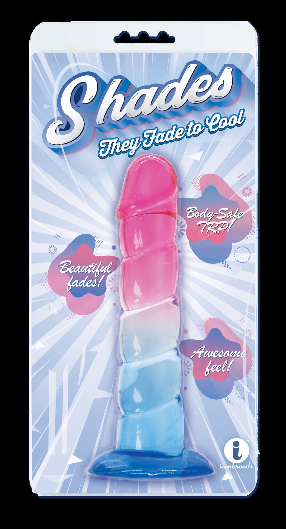 Shades Swirl Dildo Blue & Pink 7.5"