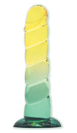 Shades Swirl Dildo Yellow & Mint 7.5"