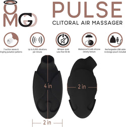 OMG Pulse Rechargeable Clitoral Air Massager Black
