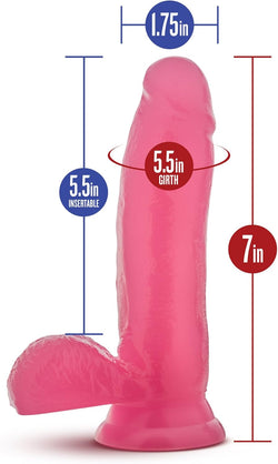 Glow Dicks The Rave Glow Dildo Pink 6.75"