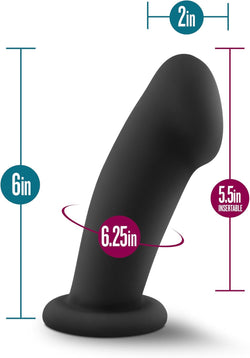 Temptasia Elvira Dildo with Suction Cup Black 5.5"