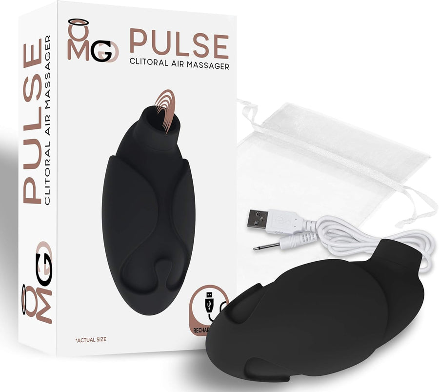 OMG Pulse Rechargeable Clitoral Air Massager Black