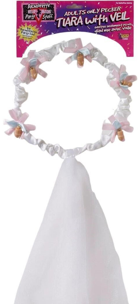Bachelorette Tiara & Veil with Penis