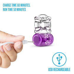 Play With Me Pleaser Vibrating Penis Ring Purple