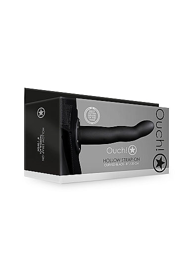 RealRock Curved Hollow Strap-On 8" Black
