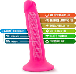 Neo Dual Density Cock Neon Pink 6"