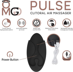 OMG Pulse Rechargeable Clitoral Air Massager Black