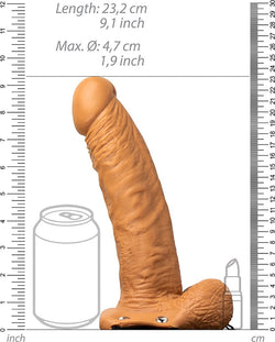 RealRock Vibrating Hollow Strap-On with Balls Tan