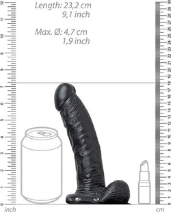 RealRock Hollow Strap-On Balls Black