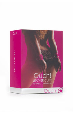 Ouch! Leather Cuffs Pink