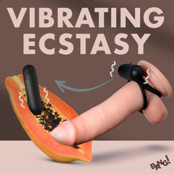 28X Remote Control Vibrating Cock Ring & Bullet - Black