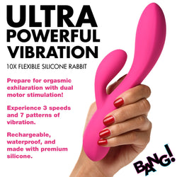 10X Flexible Silicone Rabbit - Pink
