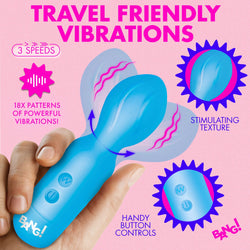 18X Vibrating Silicone Mini Wand - Blue
