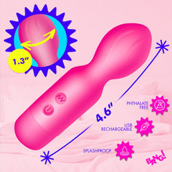 18X Vibrating Silicone Mini Wand - Pink