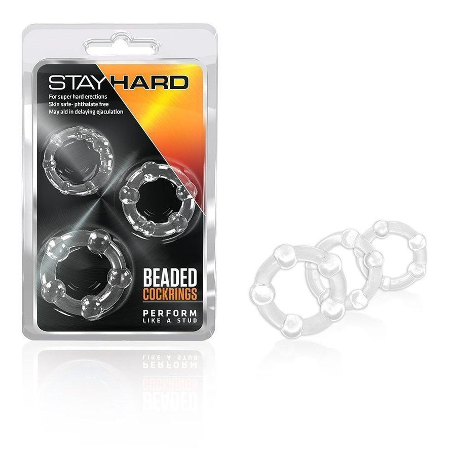 Stay Hard Beaded Cock Rings Clear
