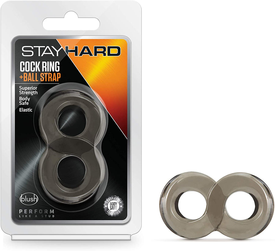 Stay Hard Cock Ring and Ball Strap Black