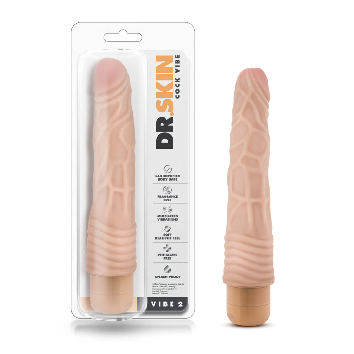 Dr. Skin Cock Vibe 2 Vibrator Beige 9"