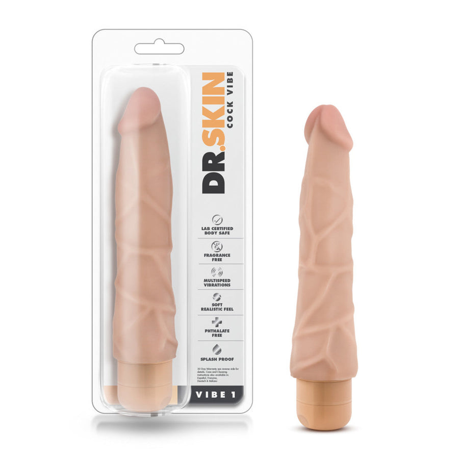 Dr. Skin Cock Vibe 1 Vibrator Beige 9"
