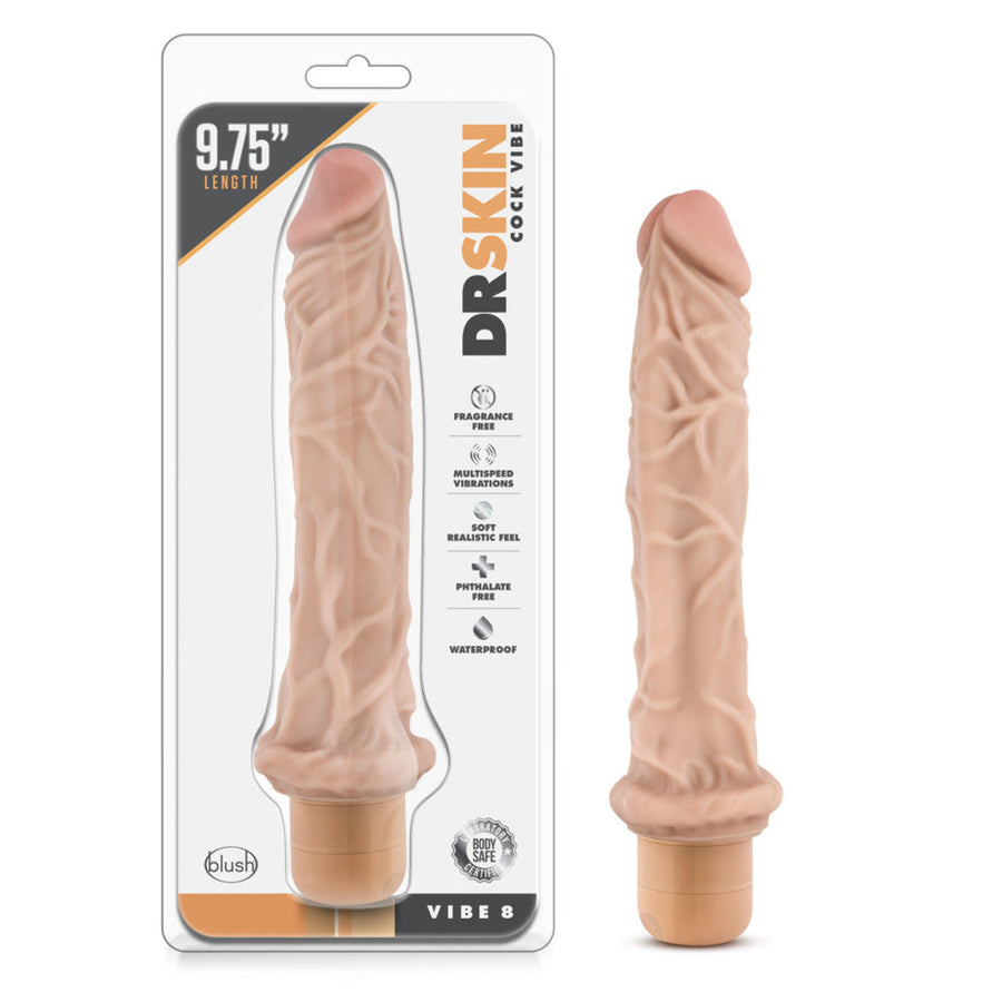 Dr. Skin Cock Vibe 8 Vibrator Beige 9.75"