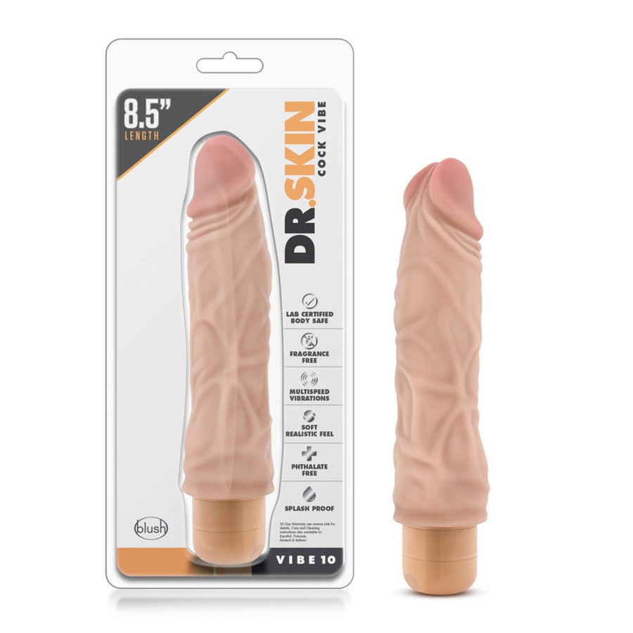 Dr. Skin Cock Vibe 10 Vibrator Beige 8.5"