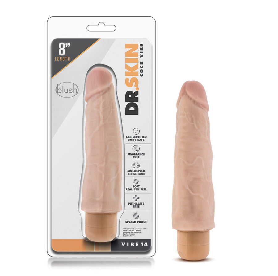 Dr. Skin Cock Vibe 14 Vibrator Beige 8"