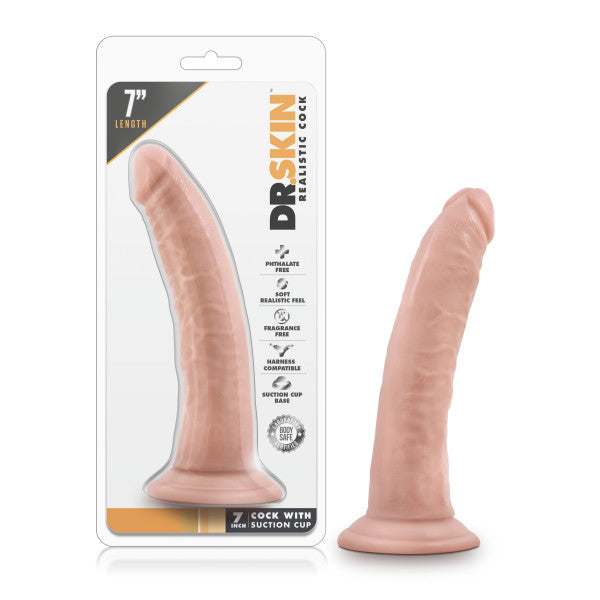 Dr. Skin Cock with Suction Cup Vanilla 7"