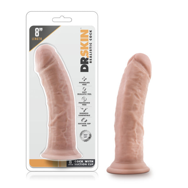 Dr. Skin Cock with Suction Cup Vanilla 8"