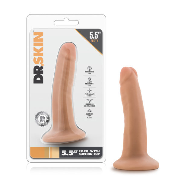 Dr. Skin Cock with Suction Cup Vanilla 5.5"