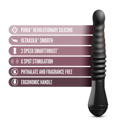 Temptasia Lazarus Thrusting Dildo Black 11.25"