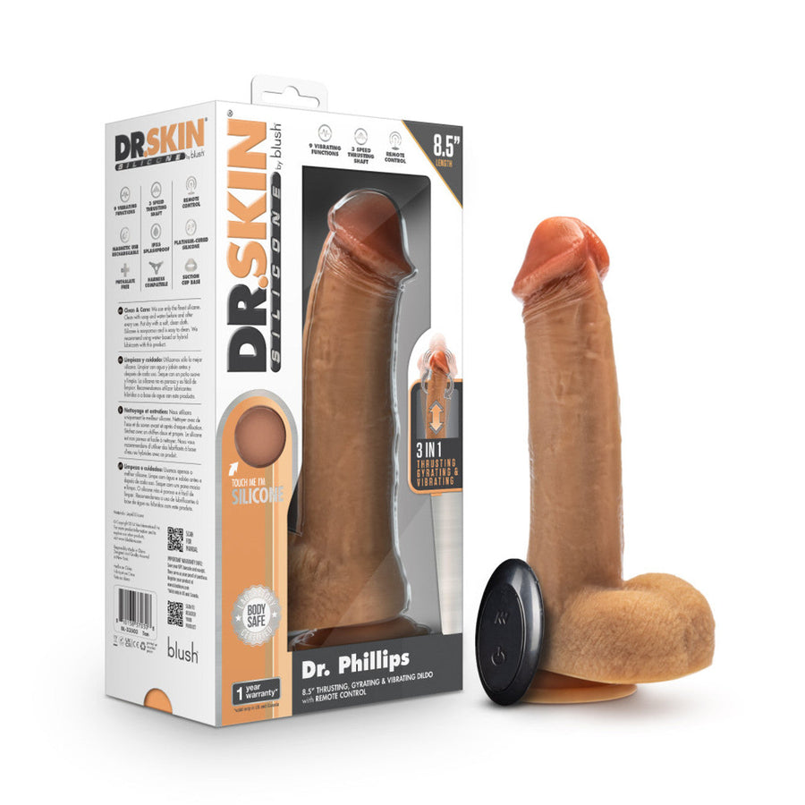 Dr. Skin Dr. Phillips Thrusting Dildo Tan 8.5"