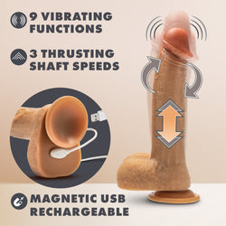 Dr. Skin Dr. Phillips Thrusting Dildo Tan 8.5"