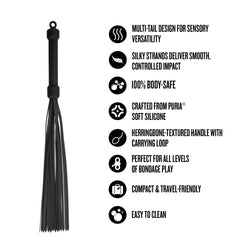 Temptasia Ardor Silicone Flogger Black