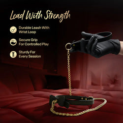 Temptasia Ardor Collar and Leash Black Bow