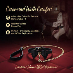 Temptasia Ardor Collar and Leash Black Bow