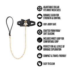 Temptasia Ardor Collar and Leash Black Bow
