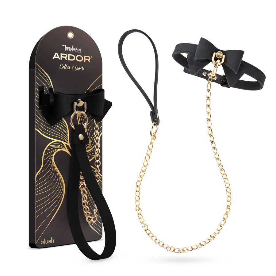 Temptasia Ardor Collar and Leash Black Bow