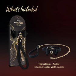 Temptasia Ardor Collar and Leash Black Bow