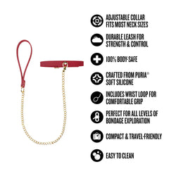 Temptasia Ardor Collar and Leash Red