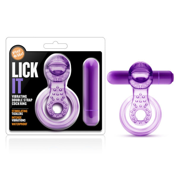 Play With Me Lick It Vibrating Cock Ring Purple