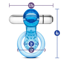 Stay Hard Vibrating Tongue Ring Blue