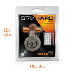 Stay Hard Vibrating Cock Ring & Sleeve Blue